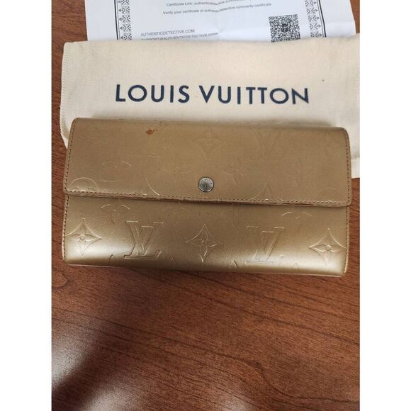 Louis Vuitton AUTHENTIC Vernis gold long wallet WITH DUSTBAG & Certificate of Au - Picture 3 of 9